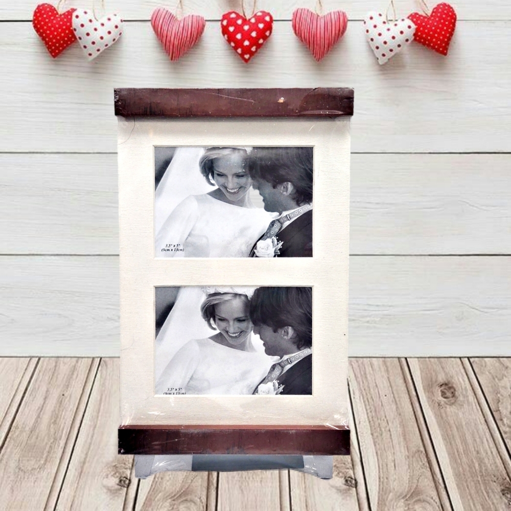 GIFTED. Double 3.5" x 5" Picture Frame w/Light - Picture 1 of 2